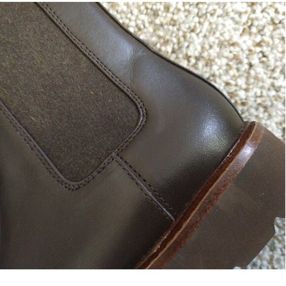 Vince Ryker Water Repellent Chelsea Boots Womens Size 6 Cacao Leather - Picture 13 of 16